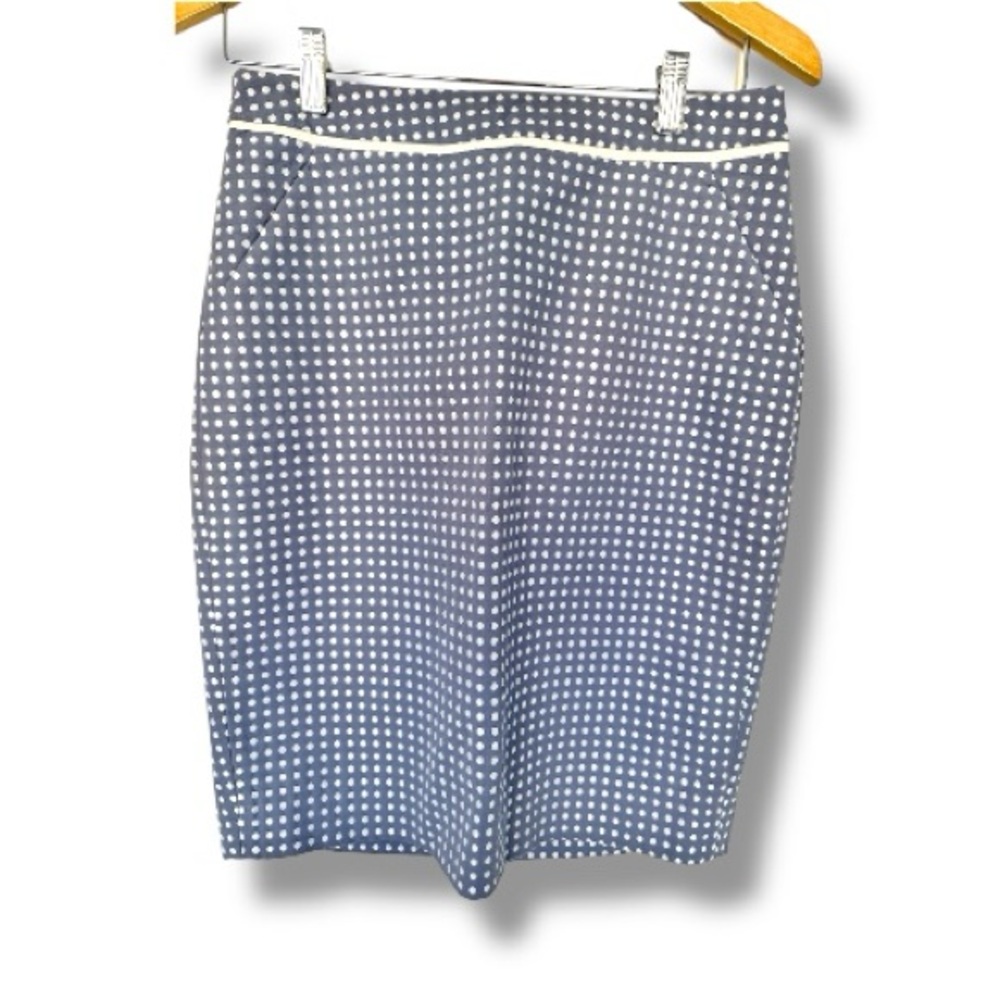 The Limited Polka Dot Pencil Skirt Size 2 Gray White Lined Classic Workwear